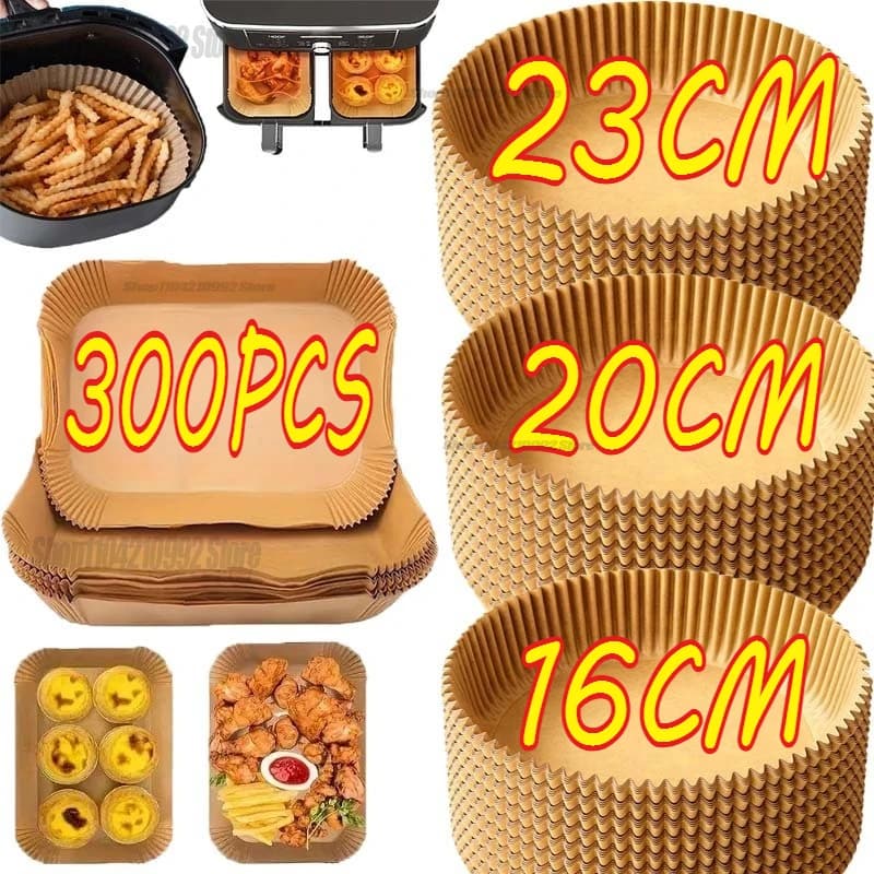 Square&Round&Rectangle Disposable Baking Paper Hot Air Fryer Paper Airfryer Cooking Baking Reusable Oven Food Waxed Paper Foil