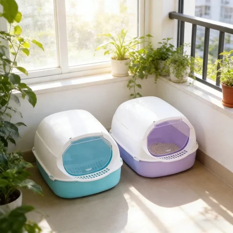 1 pz Lettiera per gatti semi-chiusa antispruzzo, vaschetta igienica per gatti, accessori per la pulizia degli animali domestici, accessorio per la casa