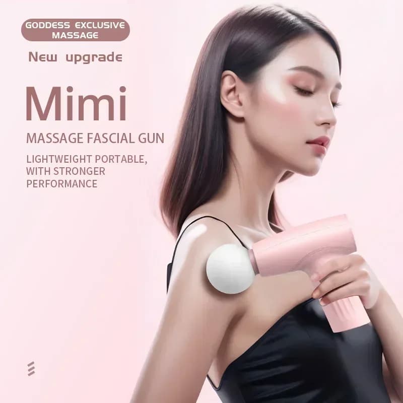 Mini Pistola Massaggiante Muscolare Rosa per Terapia Profonda, Massaggiatore Portatile per Tessuti Profondi e Fascia Muscolare