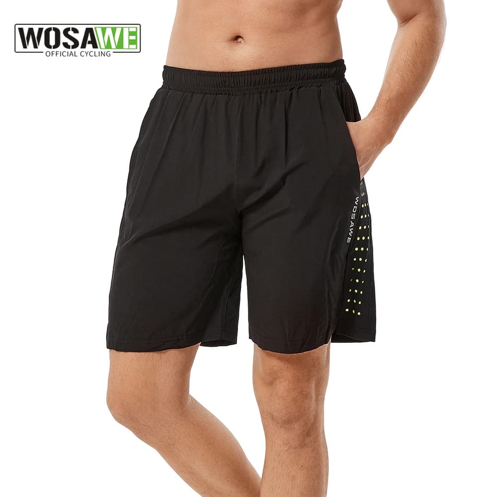 WOSAWE Mountain Bike Shorts Summer Men's Cycling Shorts MTB 2 in 1 Short Road Bike Pants Padded and Breathable