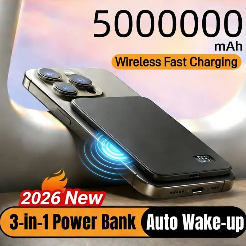 500000mAh Wireless Magnetic Power Bank Fast Charging PD22.5W External Battery Portable for Magsafe for iPhone17 Samsung Xiaomi