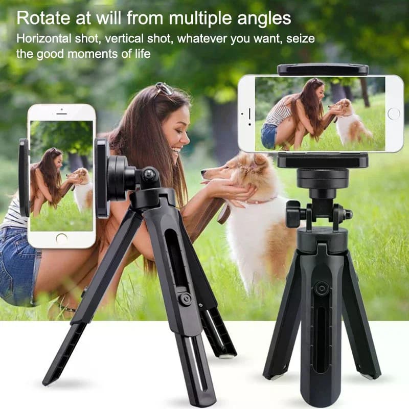Treppiede telescopico compatto per smartphone e selfie stick per video e ritratti dal vivo - Supporto regolabile per dispositivi mobili