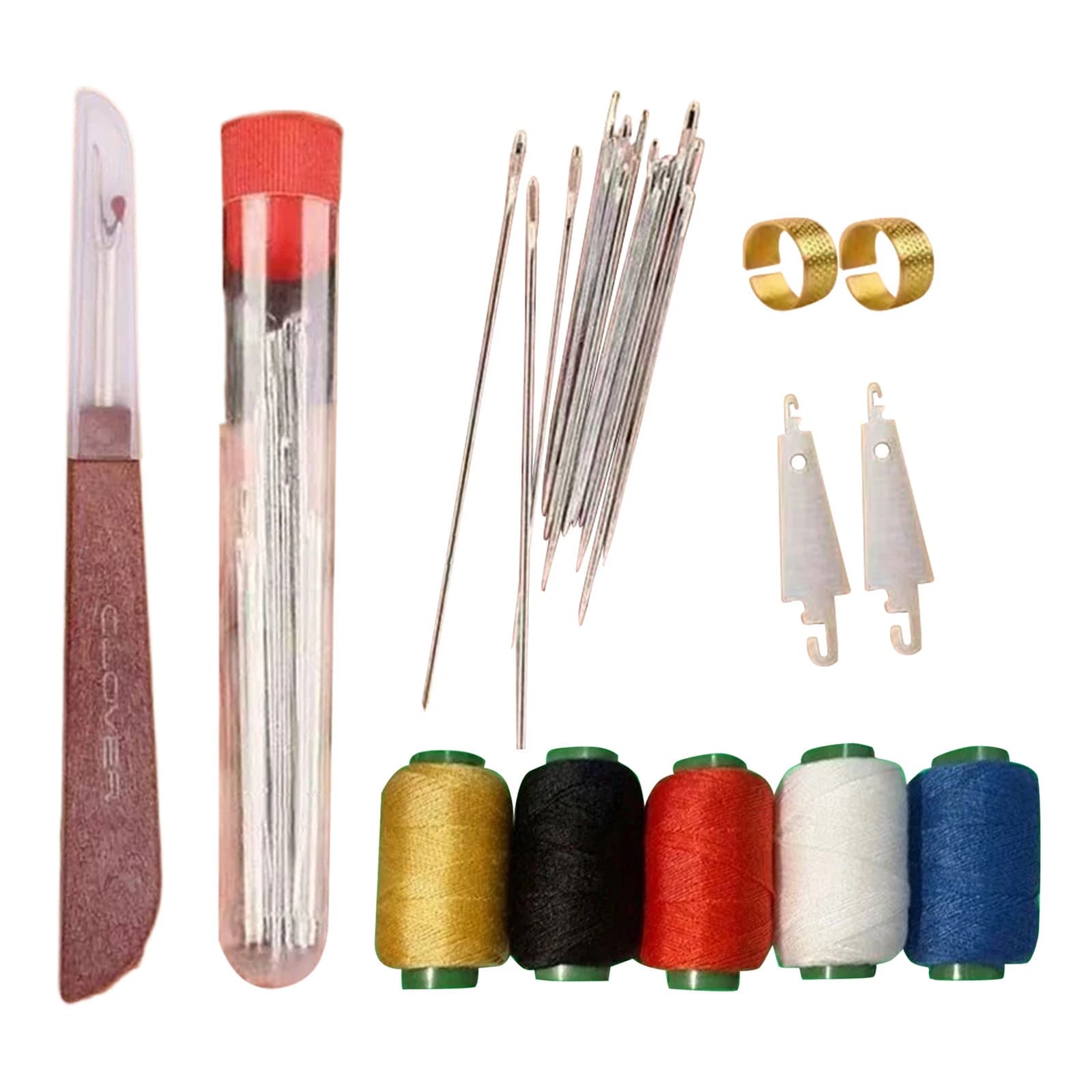 Aghi per cucire a mano con filo Set di aghi per cucire a occhiello grande Kit di aghi in acciaio riutilizzabili a naso grande per lo smettatura e l'artigianato