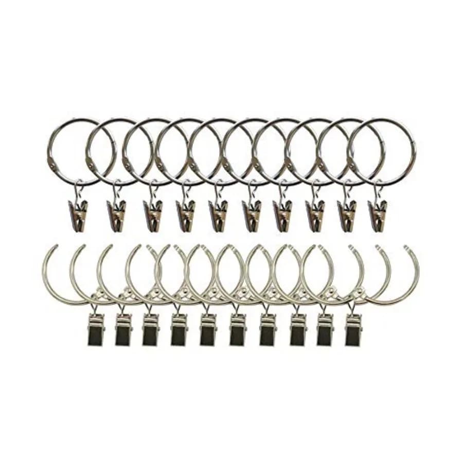20 Pack 3inch Metal Drape Hooks for Curtains, Window Shower Bedroom Curtains, Easy to OpenandClose Movable Clasp Suitable for F