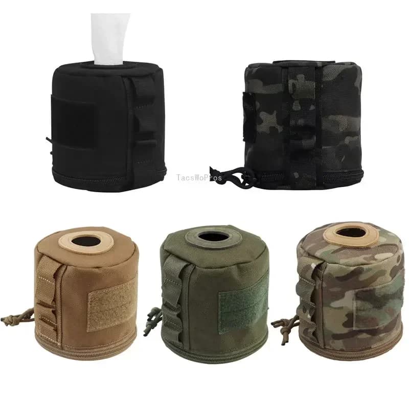 Scatola per fazzoletti tattica Caccia all'aperto Shotoing Molle Rotolo di carta Custodia per fazzoletti Custodia per carta igienica in rotolo