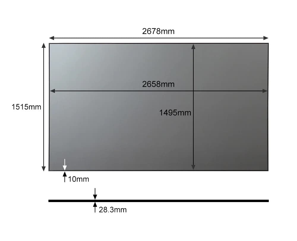 Schermo di proiezione a cornice stretta CLR / ALR da 100 '' 120 '' 16:9 UST con schermo per proiettore in cristallo nero PET da 120 pollici per proiettore laser