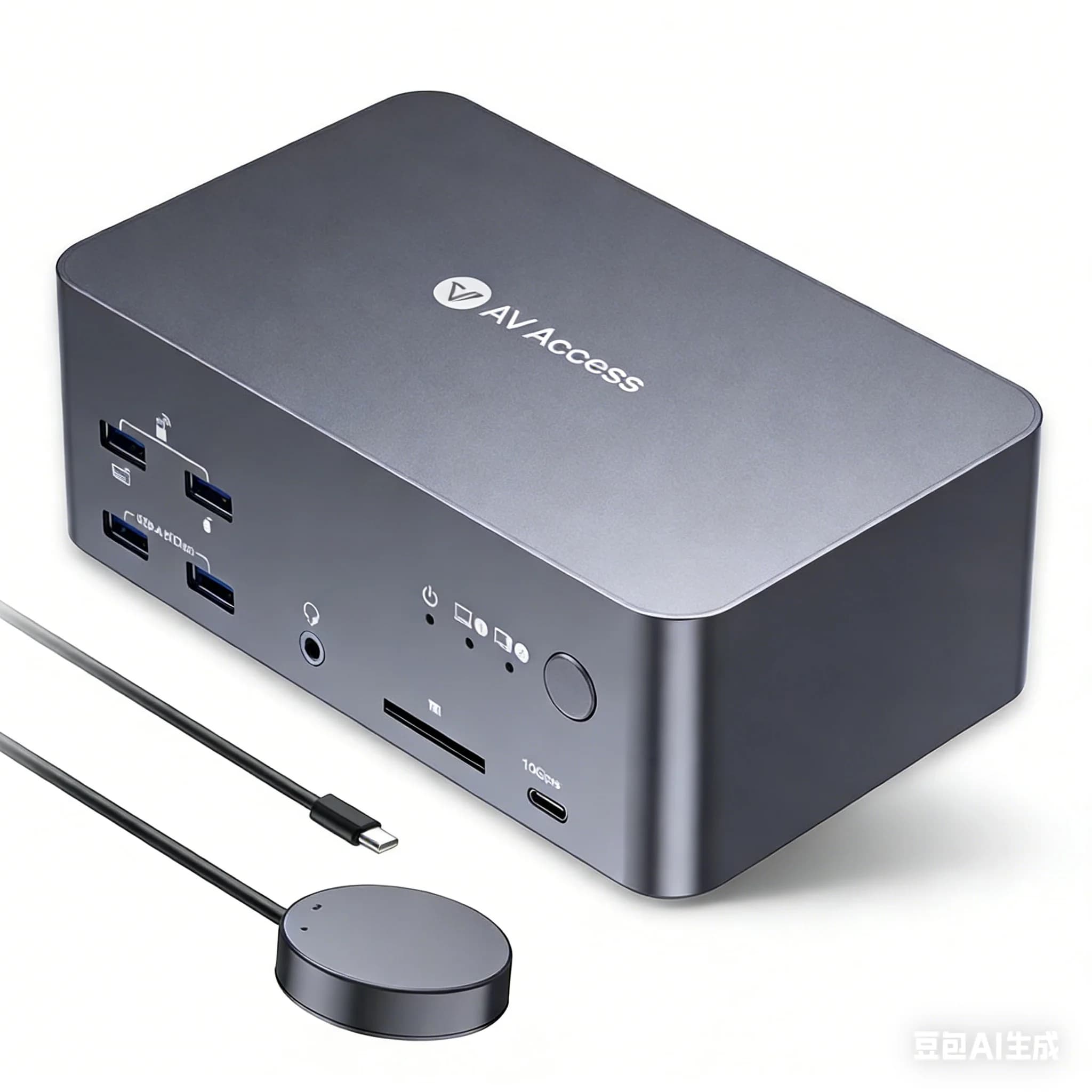 Switch KVM 8K per 3 Monitor e 2 Computer, Docking Station KVM per Laptop+Desktop, 100W PD, GbE, Hub USB-C 2xUSB3.2 10Gbps, Lettore SD (iDock B23)
