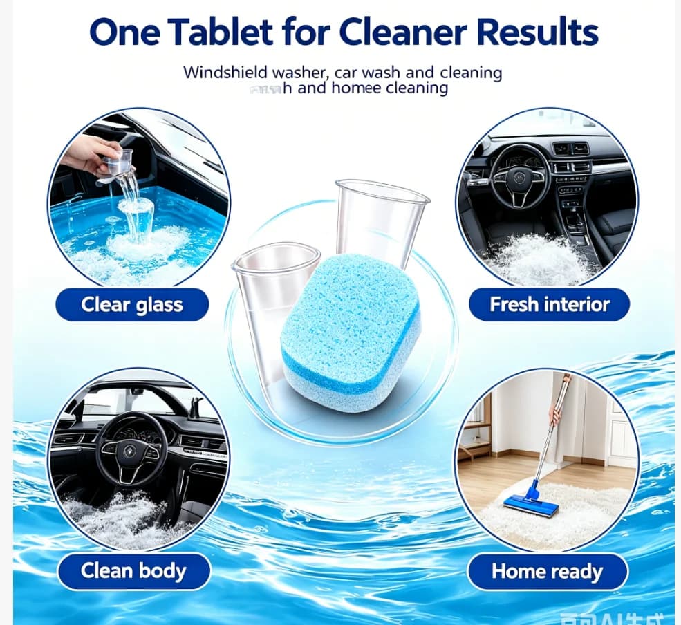 New Solid Cleaner Car Windscreen Cleaner Effervescent Tablet Auto Wiper Glass Solid Cleaning Concentrated Tablets Detergent 2024