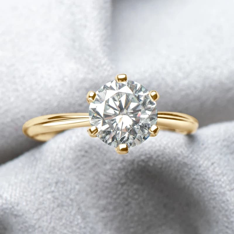 Anziw 0.5-3.0CT Moissanite Solitario Anello Argento 925 14K Placcato Oro Fascia di Fidanzamento di Nozze Per Le Donne Gioielli con Certificato