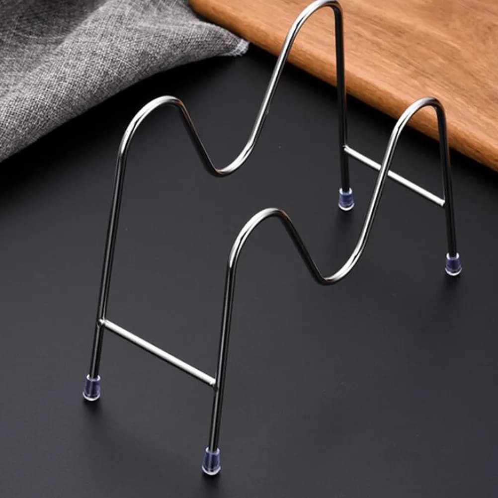 Set di 2 Portacoperchi Multifunzionali in Acciaio Inox, Organizzatore da Cucina Salvaspazio per Coperchi e Pentole