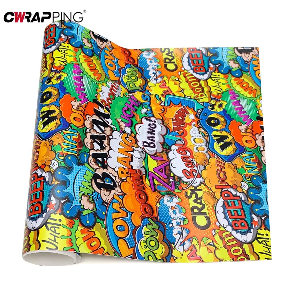 Pellicola Decorativa per Graffiti, Adesivo Vinilico Impermeabile per Skateboard, Caschi Moto, Pellicola Cartoon per Accessori Auto