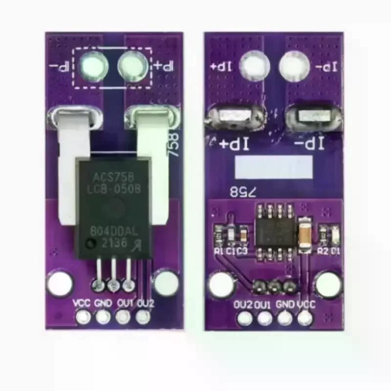 ACS758 ACS758LCB-050B-PFF-T 50A/100A/200A Linear Hall Current Sensor Module Current Detection for Arduino RC Connector