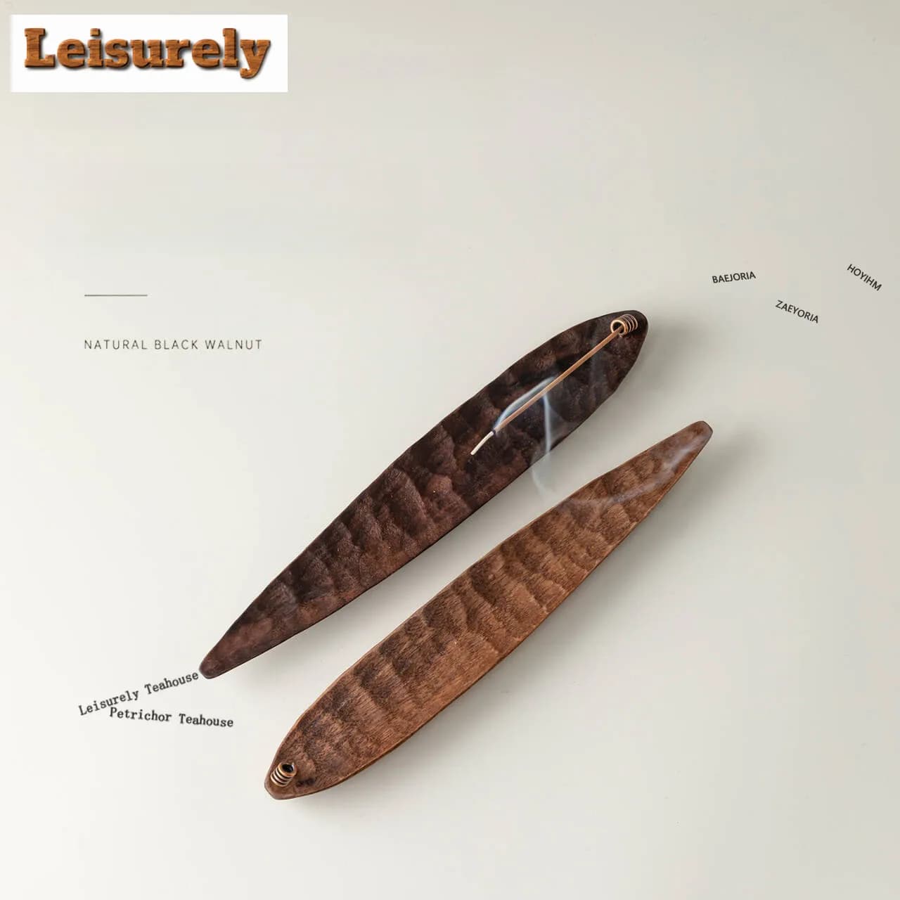 HOYIHM Black Walnut Wood Incense Holder Diffuser Incense Burners Aromatherapy Scented Aromatic Candles Censer Bedroom Craft Gift