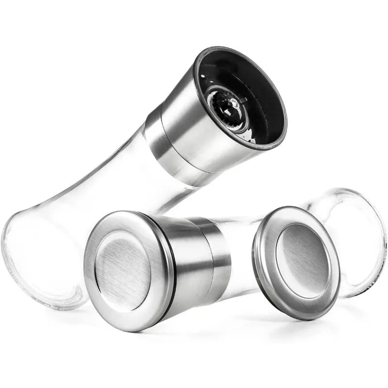 Salt and Pepper Grinder Set ,Salt and Pepper Mill with Adjustable Coarseness Salt Shaker Set Spice Grinder Black