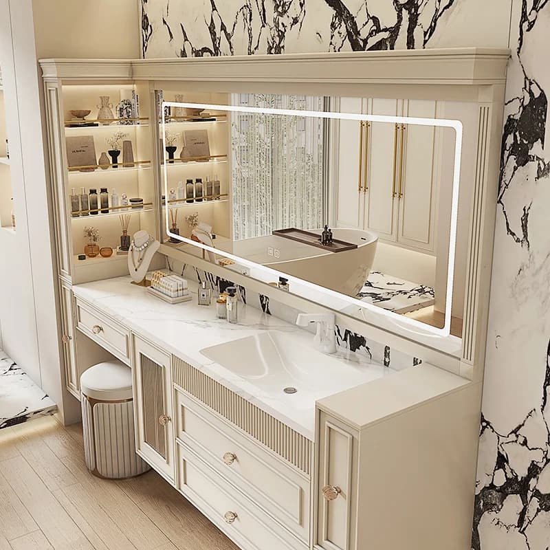 Lavelli Rock Mobiletto da bagno Vanity francese Ripiani da parete per WC portatili verticali in ceramica Organizzatore di stoccaggio per scrivania Mobili Espejo