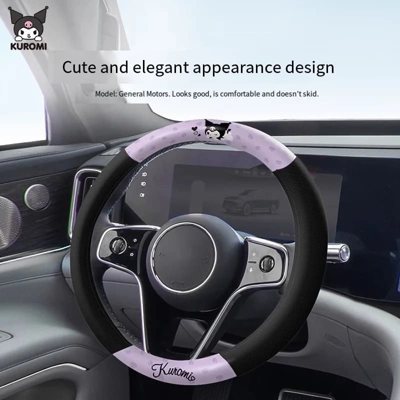 PU Plush Cover for Cars with Sanrio Characters, Kuromi Hello Kitty, New Interior Decoration for Cars