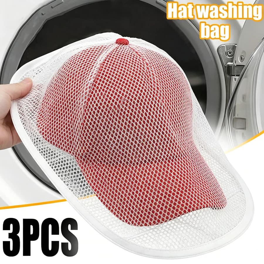 3pcs Hat Washing Cage for Washing Machine Anti-Deformation Laundry Bag for Baseball Caps, Sports Hats, Laundry Care Accessory