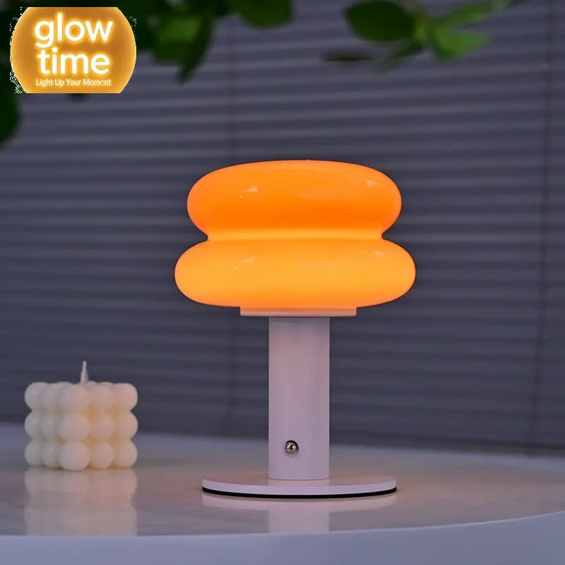 New creative modern orange desk lamp bedside charging glass desk lamp living room simple lighting decorative night light