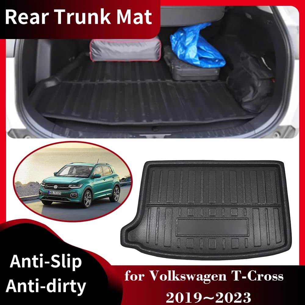 Tappetino per bagagliaio posteriore per Volkswagen VW T-Cross C11 R-Line LWB 2019 ~ 2023 2020 2021 2022 fodera per bagagli personalizzata vassoio Pad Boot Carg Cover Accessorise