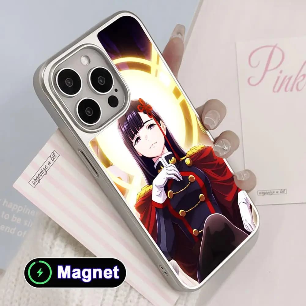 Custodia per telefono Mato seihei Ren Yamashiro placcata argento Magsafe per iPhone 17 16 15 14 13 12 11 Air Pro Max Plus