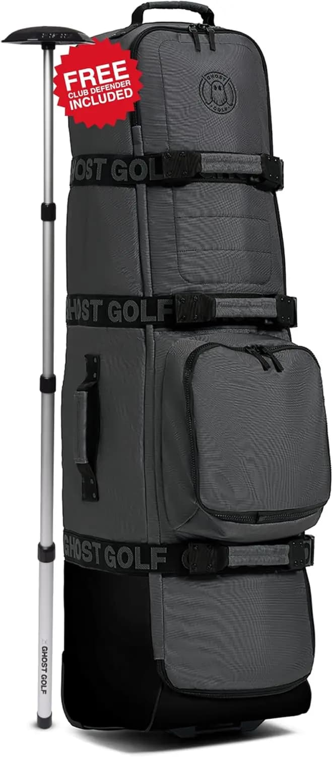 Golf Travel Bag with Wheels for Airline Travel, Lockable Zippers