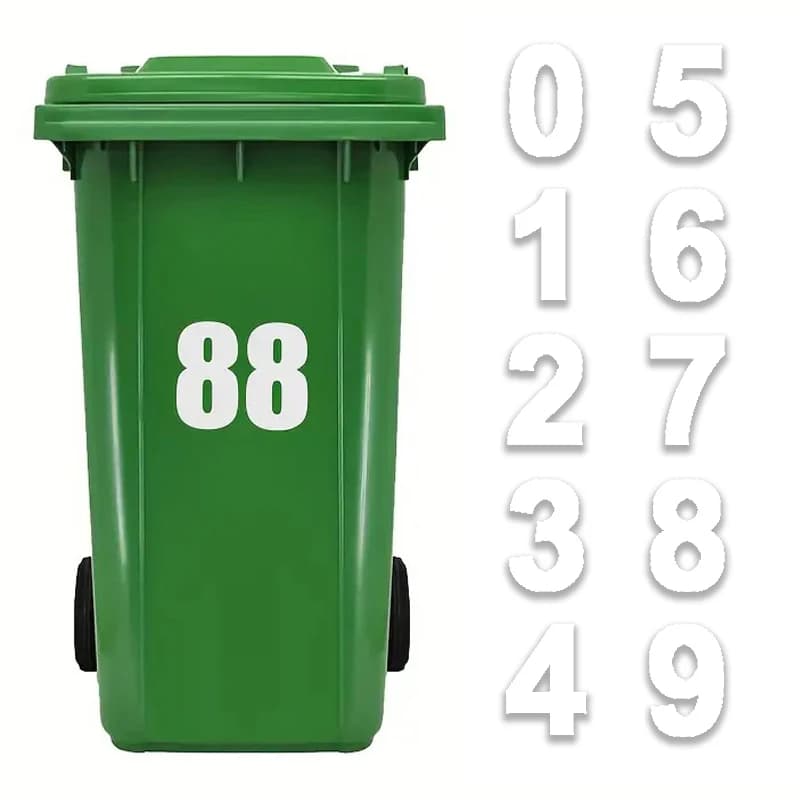 1pc autoadesivo numero civico bidone della spazzatura bidone della spazzatura adesivo decalcomania impermeabile resistente alle intemperie casa decorazione del giardino esterno