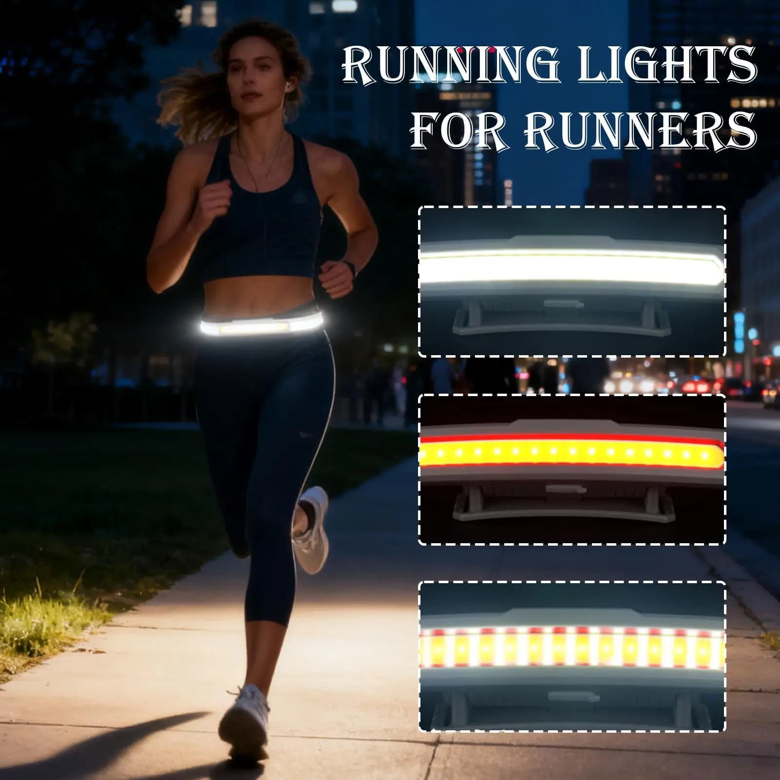 Night Running Luminaire 180 degree Swivel Waterproof Life Lamp with Ultra Bright LED Free Hand Safety Light for Night Walks