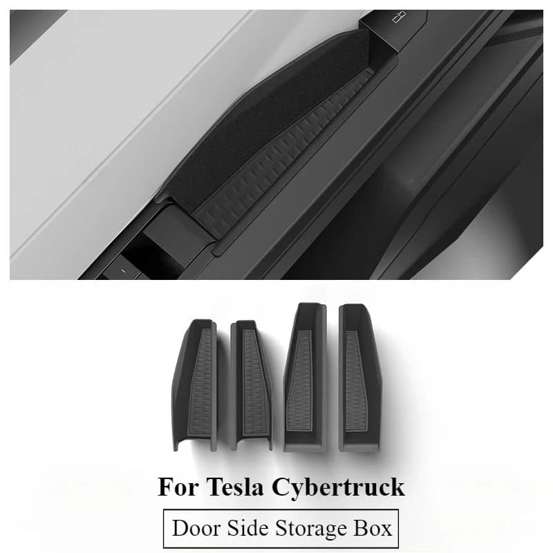 Scatola portaoggetti per maniglia della portiera per Tesla Cybertruck 2024, in ABS, 4 pezzi, vassoio portaoggetti nascosto per maniglia della portiera anteriore e posteriore, accessori auto