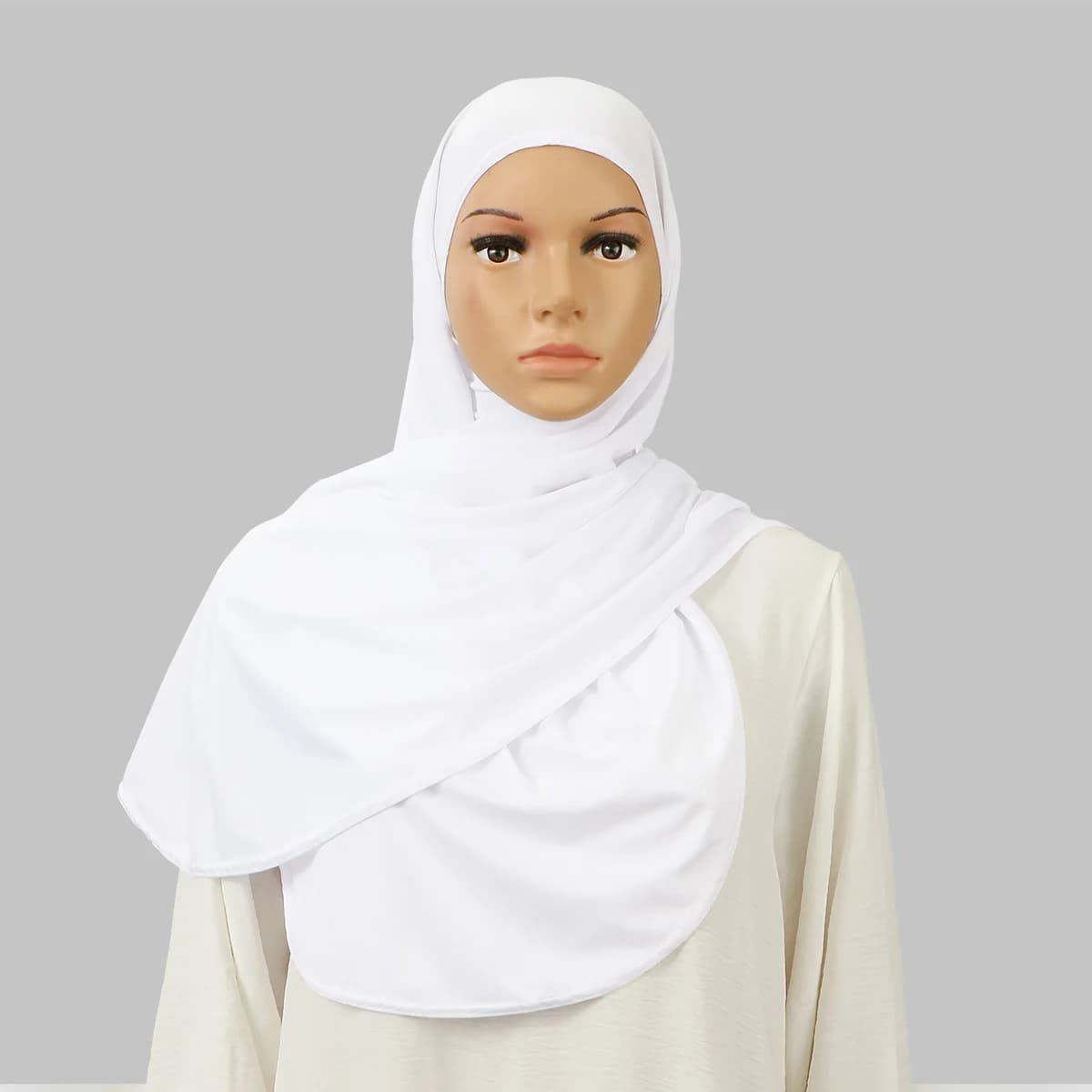 Ramadan New Arrival Way Hijab Scarf Close up for Women Solid Tie Back Hijab Ready to Wear Cover Turbante Bandana