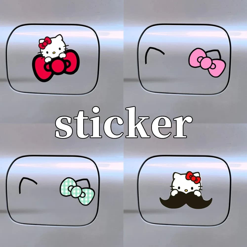 Wall decal Kawaii Hello Kitty for Cars, Decoration for Glassware, Crystal Marker, Creative Gift for Boy Friend, Decor for Camera, Birthday Gift