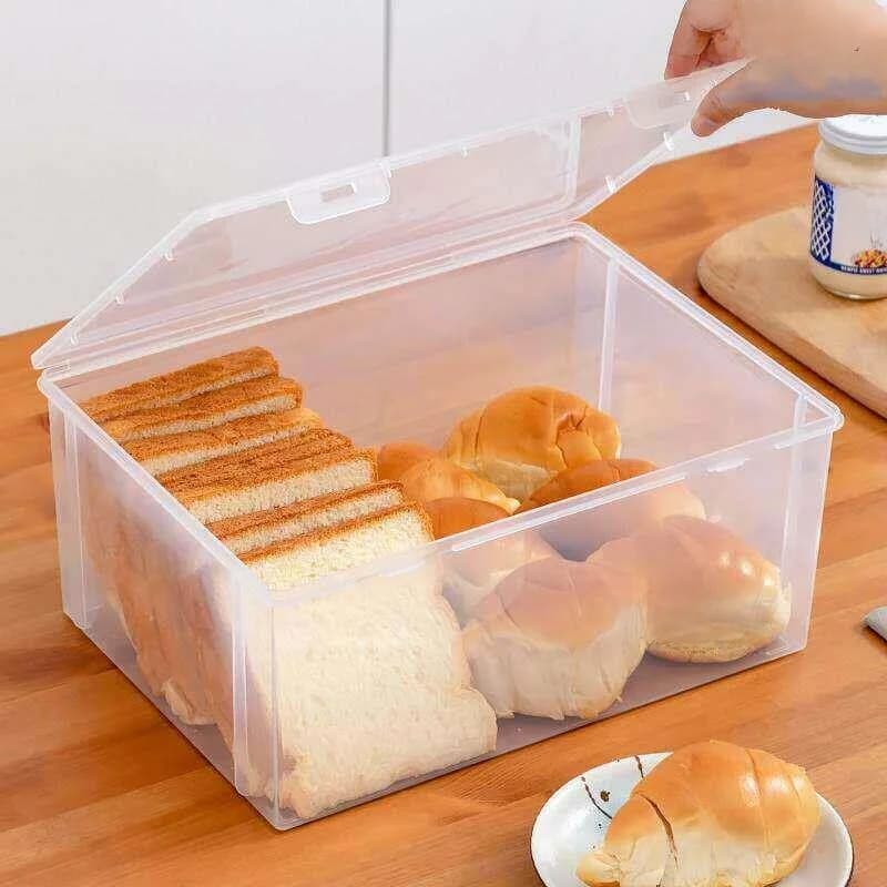 Food Grade Kitchen Storage Box Freshness Preservation Bread Toast Container Baking Supplies Organizer L-Shaped Refrigerator Rack