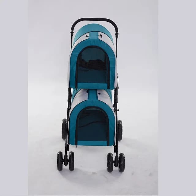 Passeggino a due piani all-season con copertura impermeabile per animali domestici, adatto a cani di piccola taglia fino a 20 kg - Vendita all'ingrosso