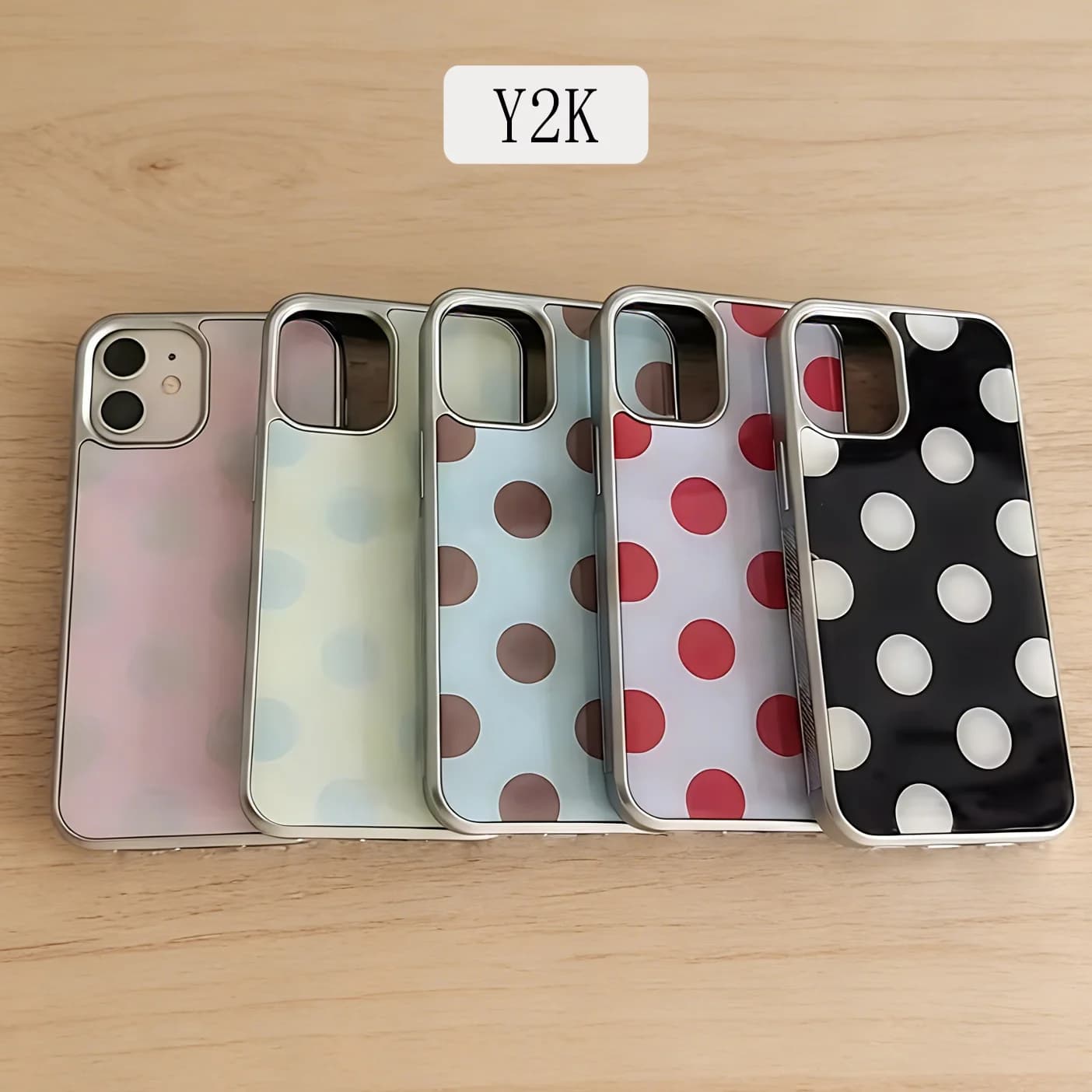 Korean Ins Polka Dot Phone Case for iPhone 17 16e 16 15 14 13 12 11 Air Pro Max X XR XSMAX 8 7 Plus Luxury Clear Soft Back Cover