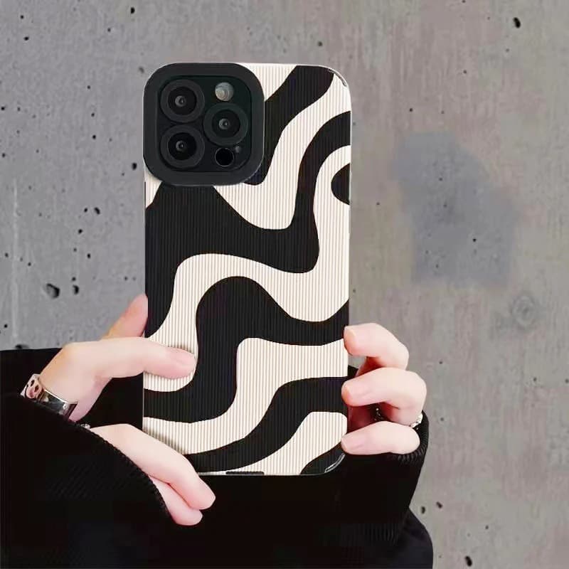 Fashion Zebra Art David Snake Silicone Case For iPhone 16 11 12 13 14 15 Pro Max Mini Plus 17 Air Soft Shockproof Leather Cover