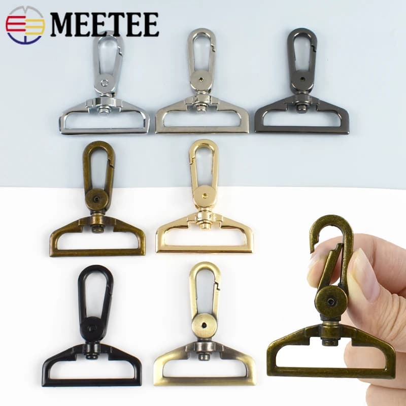 5 Pezzi Meetee Moschettoni Girevoli in Metallo da 25/32/38mm per Portachiavi, Cinghie Borsa, Ganci Appendiabiti, Accessori Fai da Te