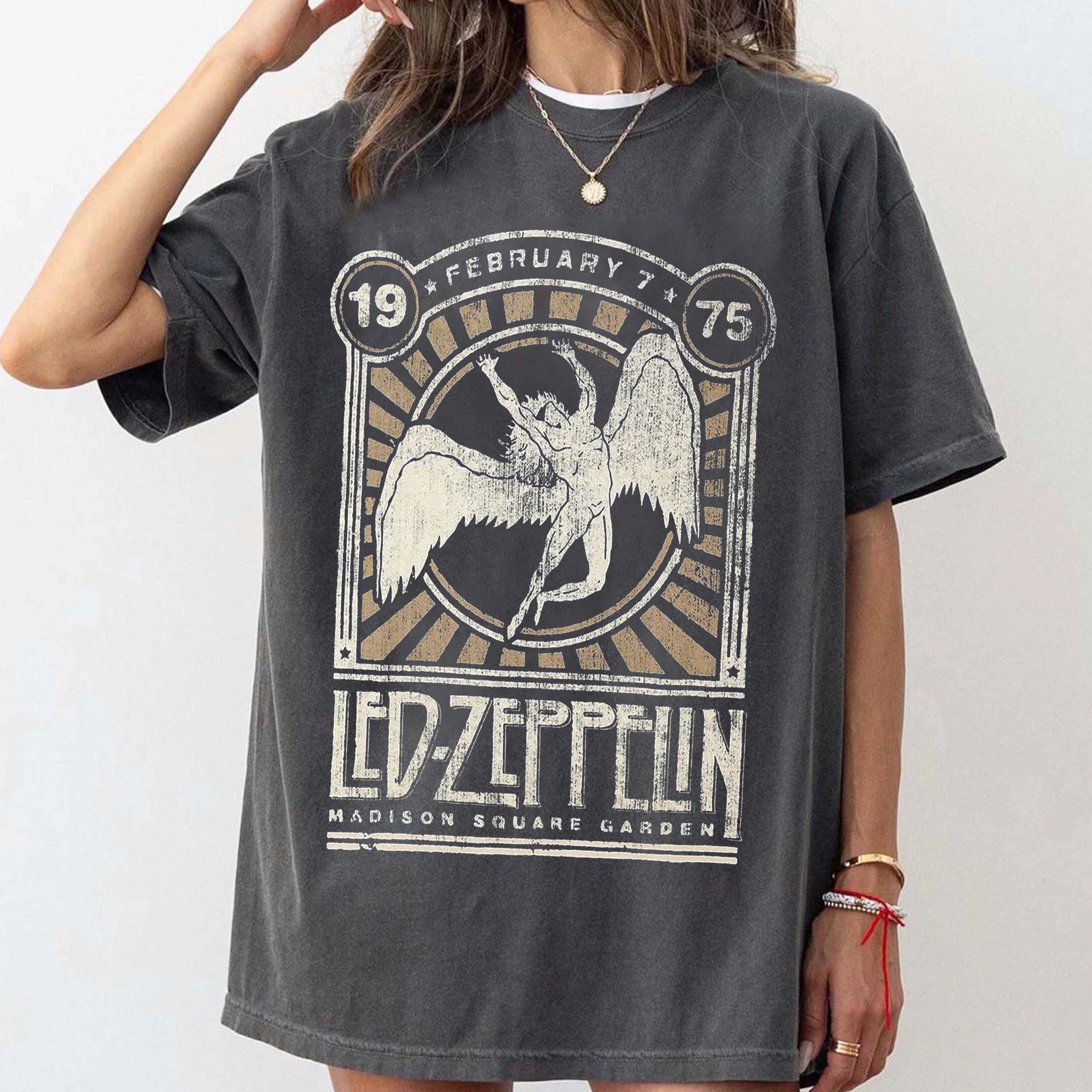 Maglietta estiva Led Zeppelin Band Vintage 2026 100% cotone T-shirt unisex da uomo e da donna Y2k Oversized Music Lover Tee Casual Tops