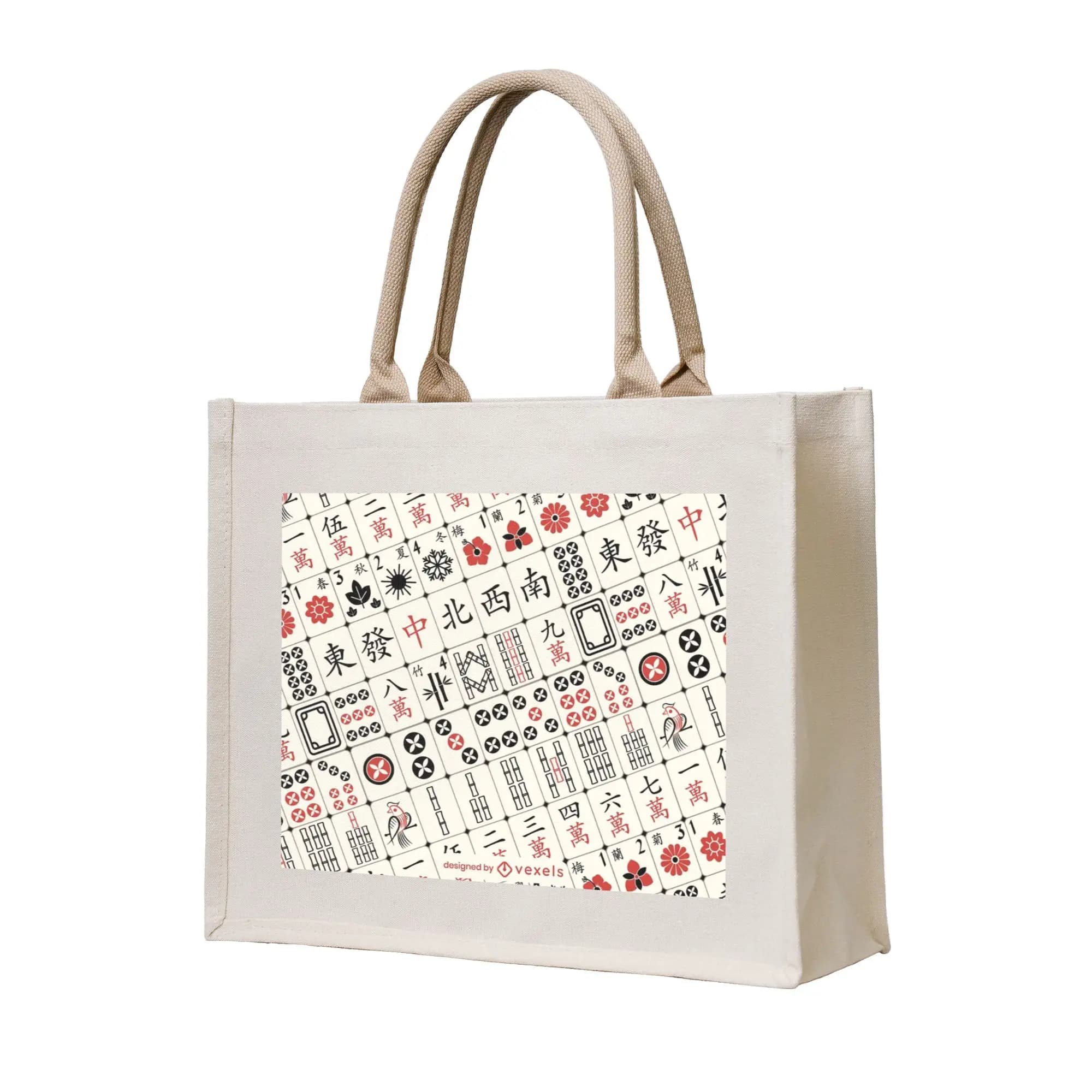 Borse per la spesa con motivo Mahjong Tile, borsa tote in tela riutilizzabile per donna, borsa da viaggio a tracolla