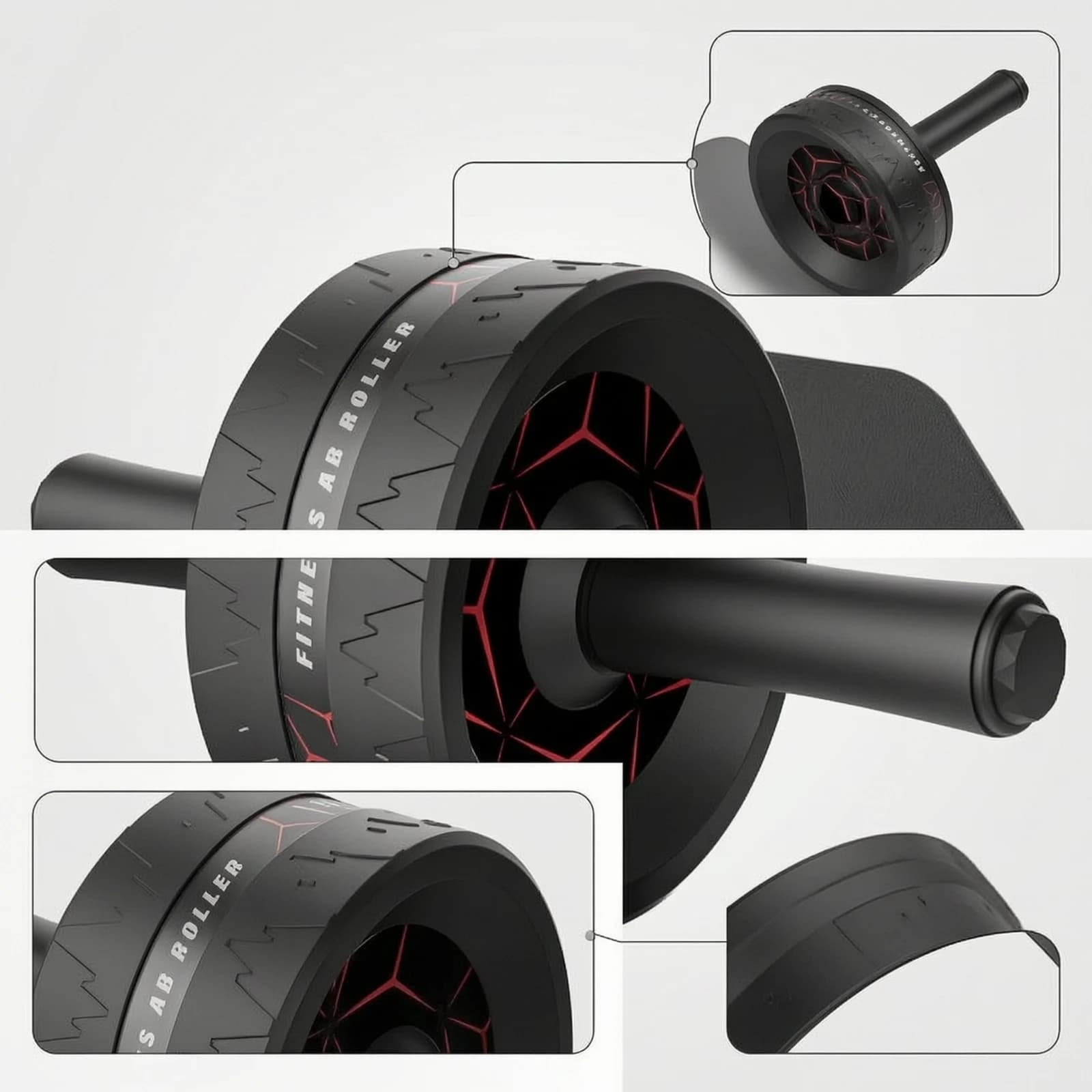 Ab Wheel Roller with Kneeling Mat Handheld Ab Roller Wheel Long-Lasting Portable for Fitness Enthusiasts, Home Gym