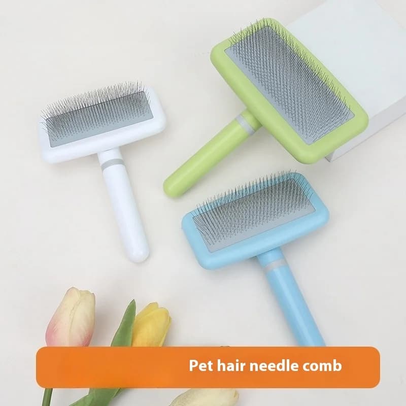 Pettine per toelettatura animali Manico in legno Pettine ad ago per capelli Spazzola per animali domestici Spazzola di bellezza Accessori per cani Spazzola per toelettatura animali Pettine per cani gatto
