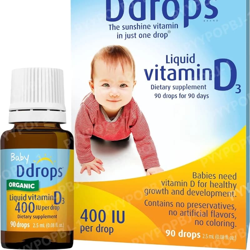 Vitamin D3 400 UI Liquid Supplement for Drop, 90 Drops, High Absorption, Bones Health, Daily Supplement