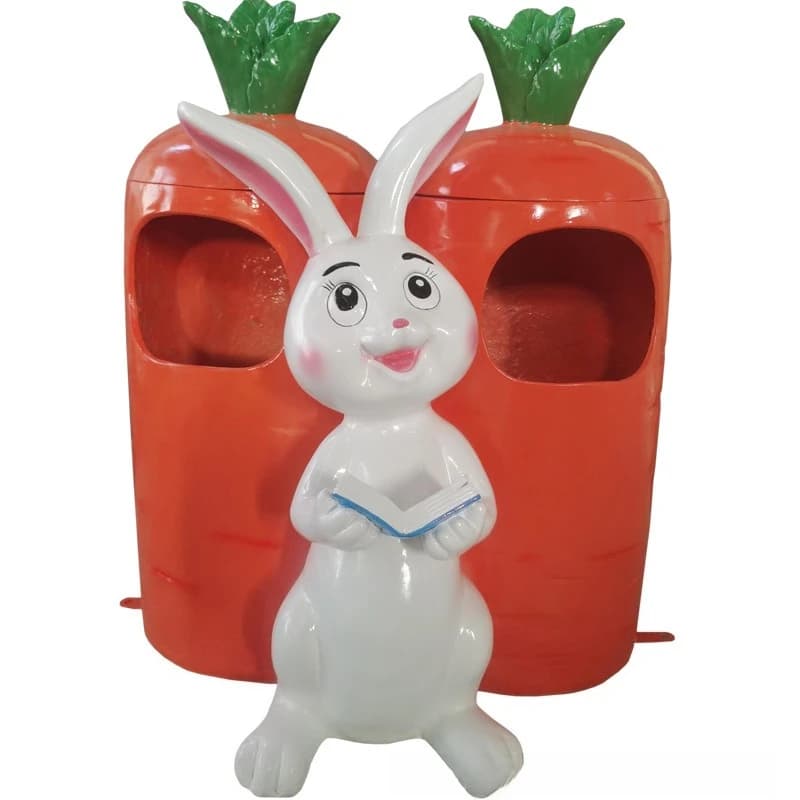 Ornamento per scatola di frutta con classificazione del punto panoramico del bidone della spazzatura a forma di animale del fumetto all'aperto