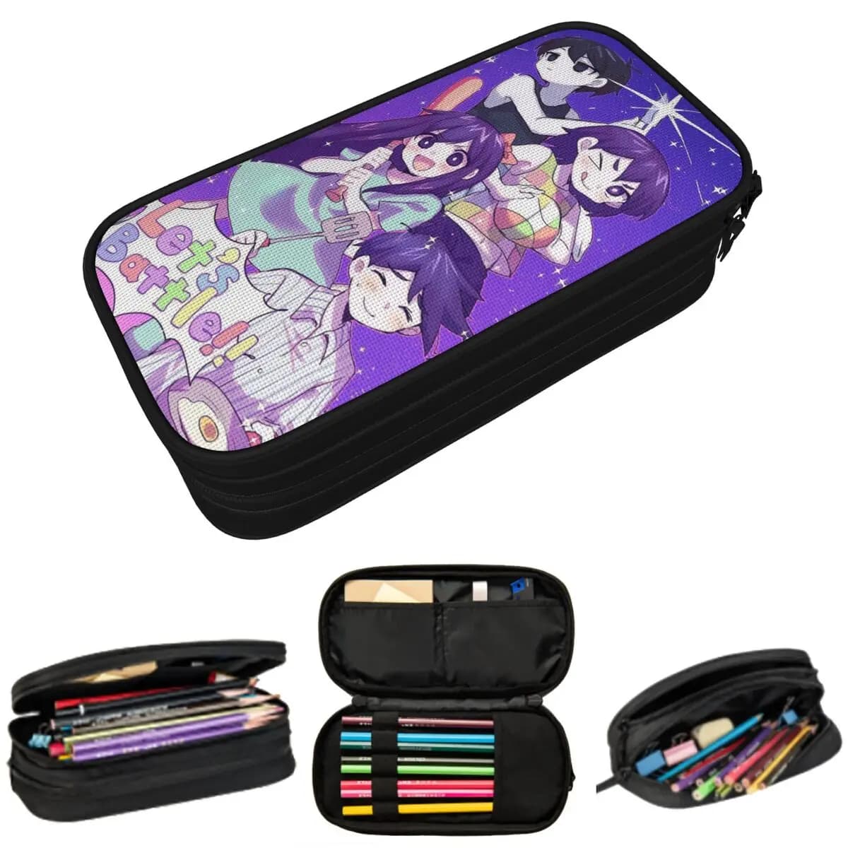 Astuccio per matite Omori Anime Sunny Aubrey Chibi Kel Hero per bambini, regalo, portapenne, borsa per cancelleria, portaoggetti