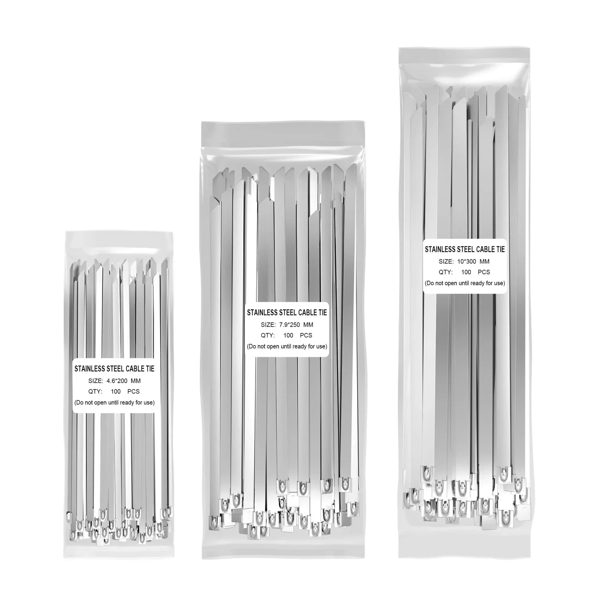 100pcs Metal Self Locking Cable Ties Reusable Heavy Duty Cables Tie Organizer Multifunction Stainless Steel Zip Tie Fastener