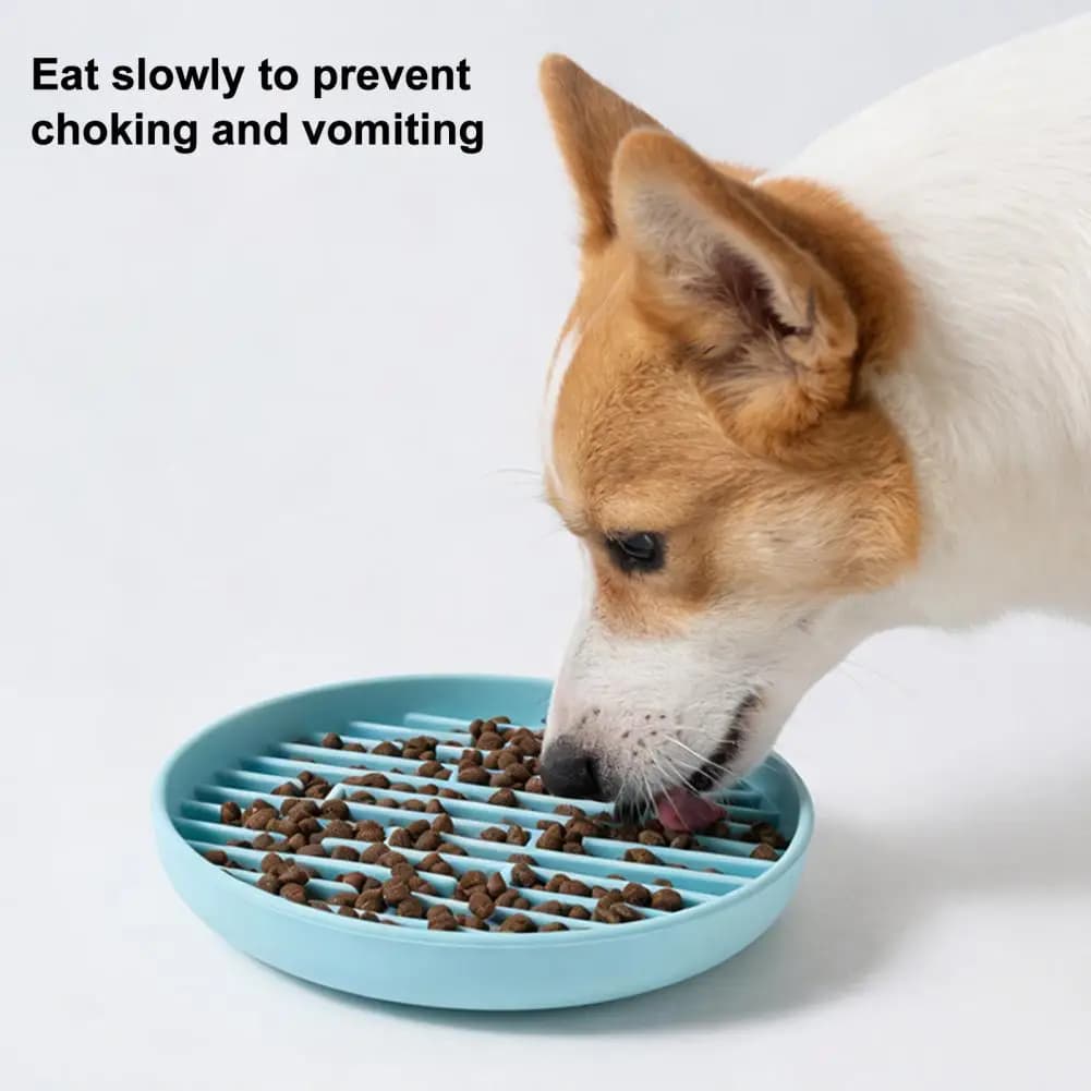 Ciotola in silicone per animali domestici, ciotola a lenta erogazione con ventosa, anti-soffocamento, antiscivolo, piatto puzzle per alleviare l'ansia, cibo per cani