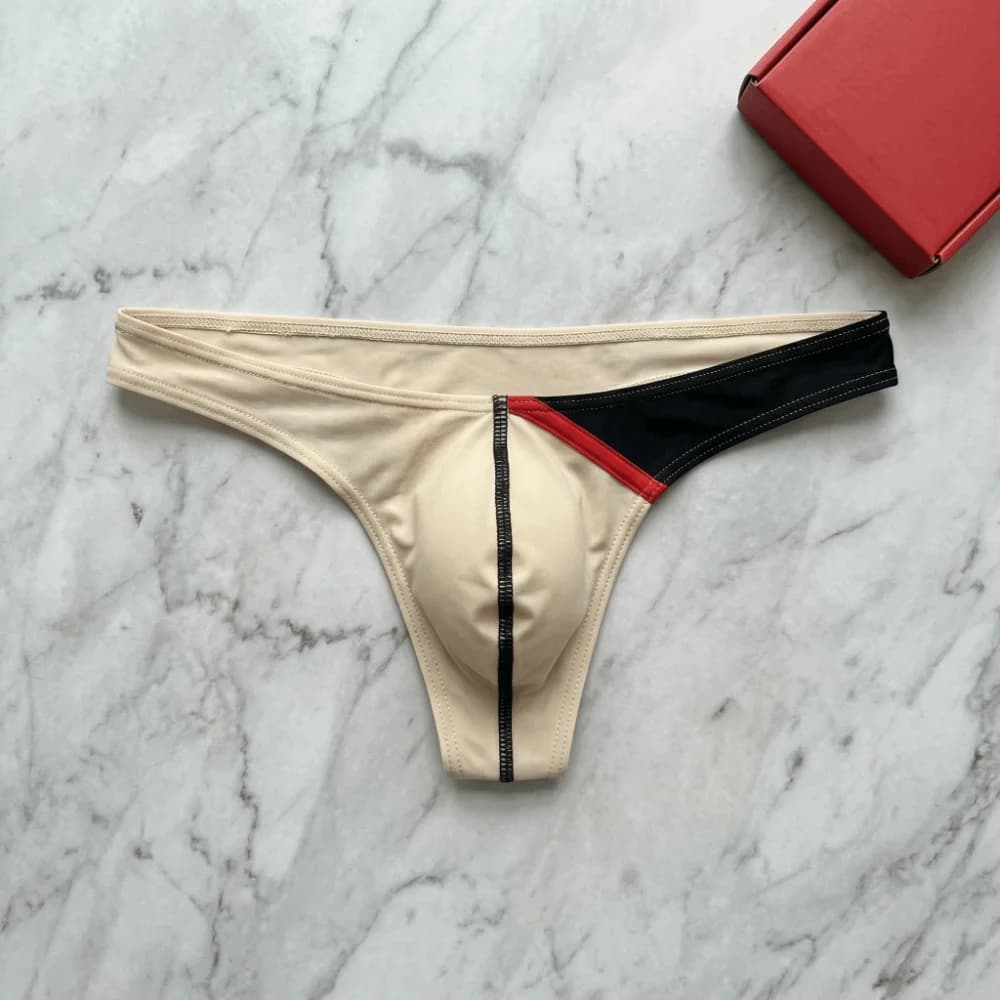 Slip da Uomo alla Moda con Patchwork, Slip Sottile a Triangolo, Slip a T, Mutande a Vita Bassa da Uomo, Estive