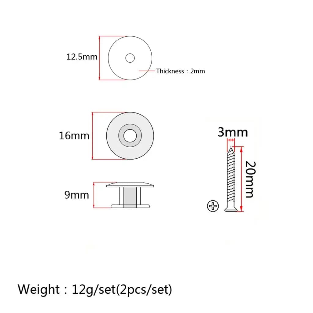 Set di Bloccapiastre di Sicurezza in Metallo per Chitarra Acustica, Elettrica, Mandolino, Ukulele - Accessori Fai-da-te per Strumenti Musicali