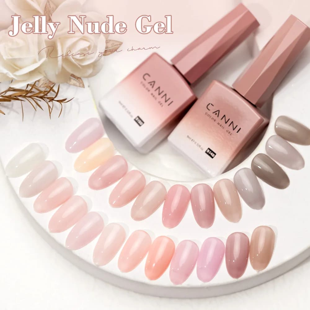 CANNI No TPO HEMA FREE Smalto per unghie gel 9ml Consistenza gelatina traslucida francese Soak Off UV LED Gel semipermanente Pennello rotondo