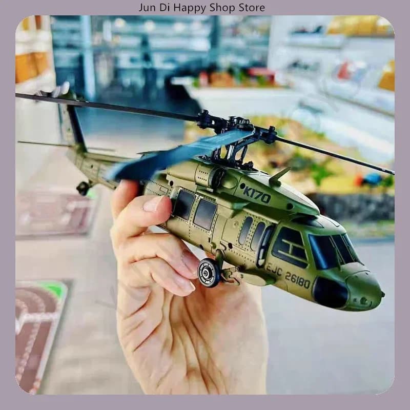 Wltoys K170 Black Hawk Uh60l Elicottero telecomandato 4 canali 4 eliche Simulazione Brushless Altezza fissa Modello RC AI