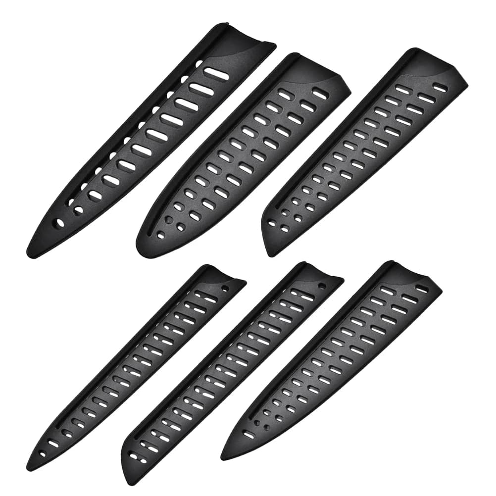 Set di coltelli da cucina da 6 pezzi, protezione da chef, maniche semplici, ceramica, accessori neri, gadget