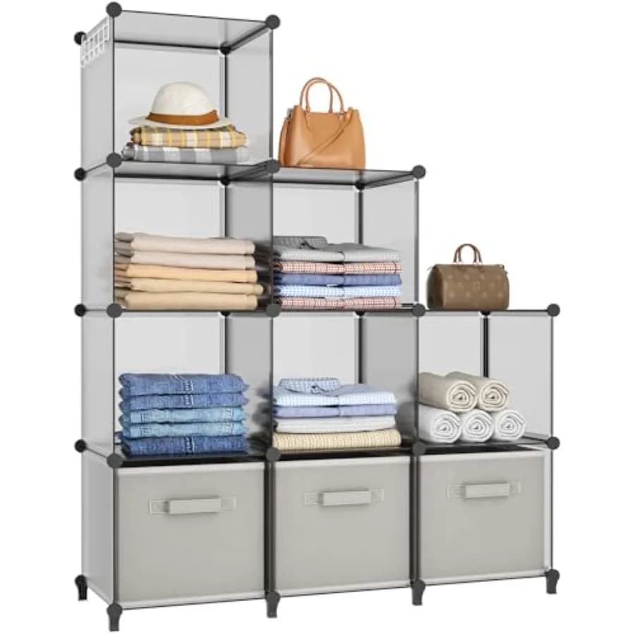 Organizzatori e Scaffali per Armadio, Organizzatore Portatile a 9 Cubi, Scaffali per Stoccaggio